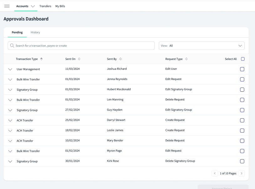 Approval Dashboard